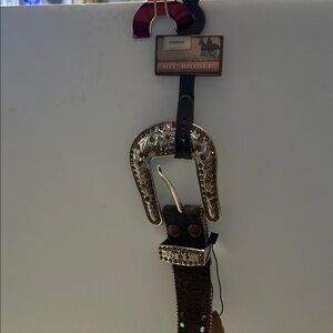 Brown and Silver Western Belt